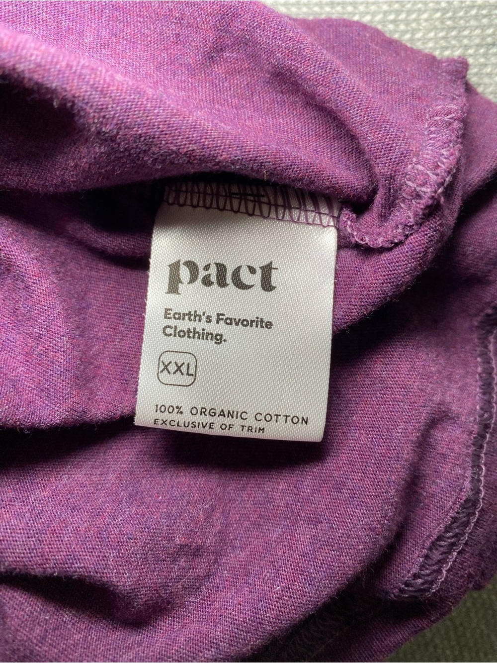 Pact Shirt Women's XXL Purple Tee Organic Cotton Casual Minimalist Comfort - Picture 8 of 8